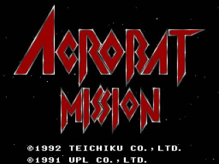 Acrobat Mission title screen for Super Famicom